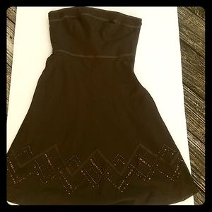 ANN TAYLOR LOFT petite brown strapless dress